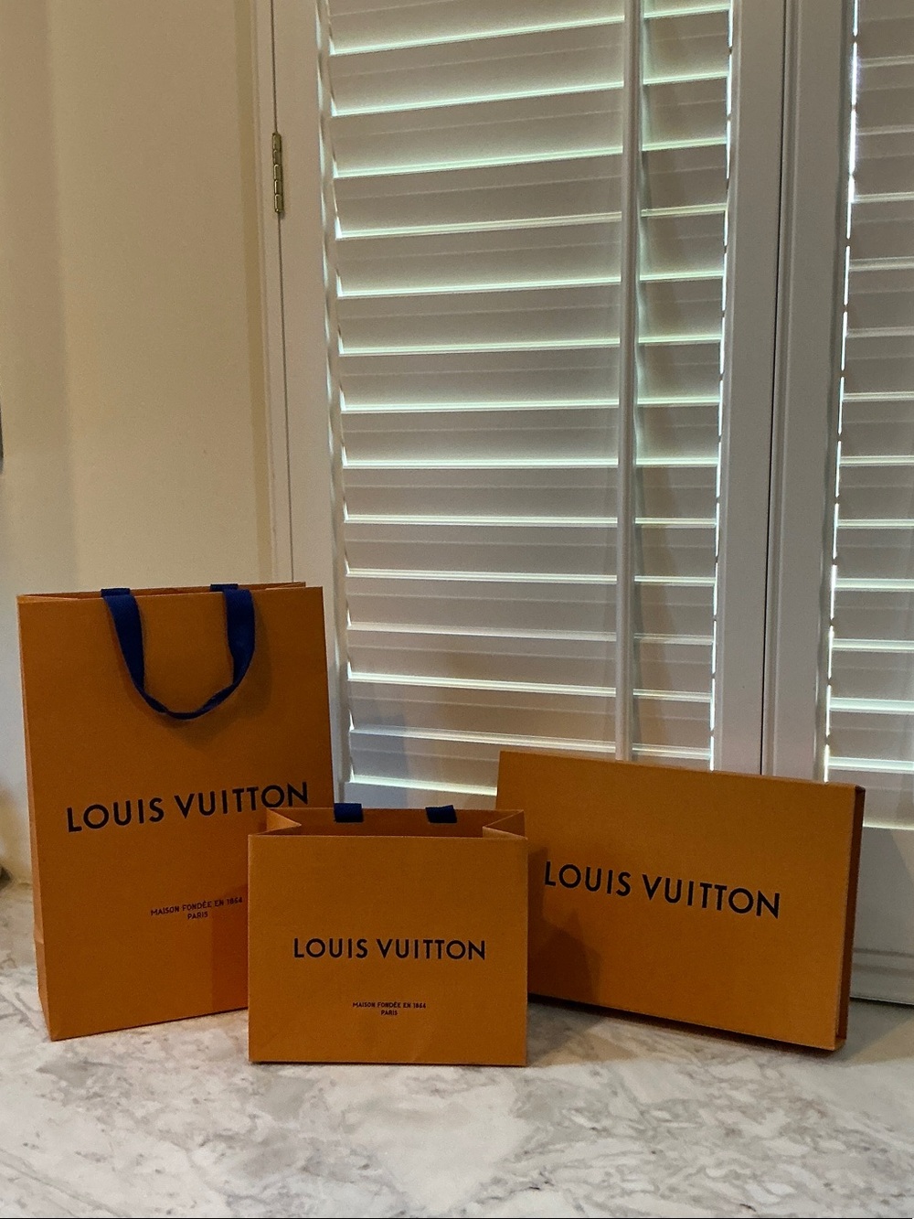 Louis Vuitton Packaging Set – 2 Shopping Bags & Large Gift Box